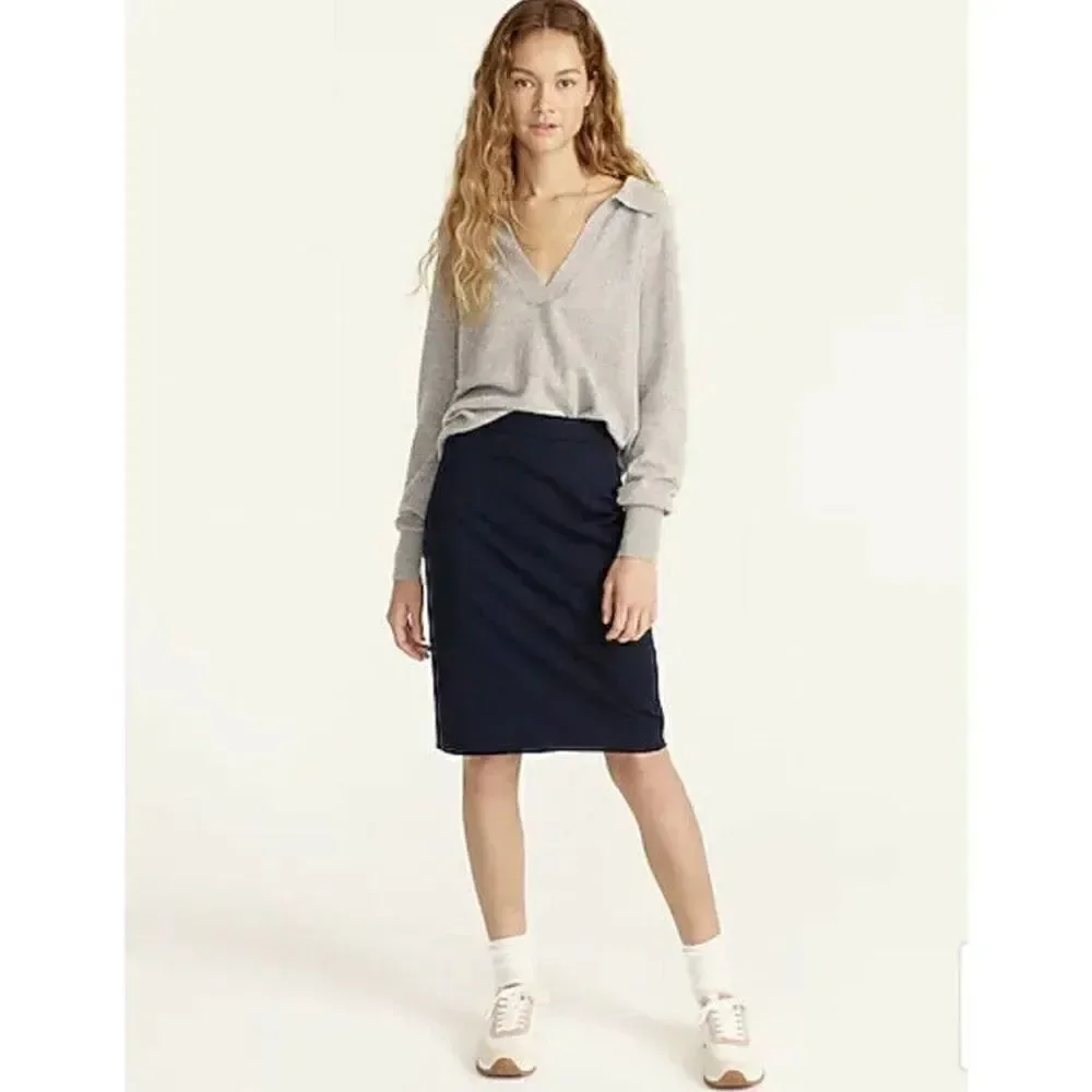 J. Crew Tall No. 2 Pencil® skirt in bi-stretch cotton - Size 00 Navy